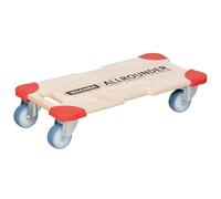 Wagner FSC - Rodillo de Transporte (Madera, 59 x 29 x 11 cm, Capacidad de Carga de 300 kg, con Protectores de protección, Ruedas Suaves, Tabla de Ruedas con asa de Transporte, Fabricado en Alemania)