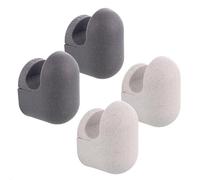 WAGNER - hooks4home - Ganchos de pared de diseño PILL 4pcs. set - 51 x 32 x 37 mm, plástico orgánico reciclado, gris claro/gris oscuro - Made in DE - 17041024