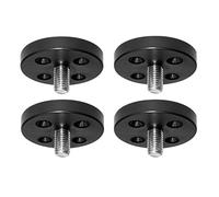 Wagner Juego de 4 Placas atornillables Redondas para Patas de Muebles Teno, Patas de Mesa, Patas de Muebles, Tubo de Sistema, diámetro de 50 x 30 mm, Rosca M10 x 28 mm, combinable con Sistema TENO