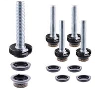Wagner Justus Slim 15418599 - Juego de 4 Patas para Muebles, diámetro de 20 x M8 x 20 mm, Incluye Sistema QuickClick con Inserto Deslizante, Fieltro de Lana ultrasuave y plástico, Color Negro,