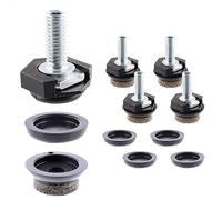 Wagner Justus Slim 15428199 - Juego de 4 Patas para Muebles, diámetro de 20 x M6 x 15 mm, Incluye Sistema QuickClick con Inserto Deslizante, Fieltro de Lana ultrasuave y plástico, Color Negro,