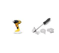 WAGNER la Pistola Termica a Batteria Furno 550 incl, Ugello a Riflessione e a Getto Largo + WAGNER asa de Raspador de Pintura Incluye 3 Cuchillas para Pistolas de Aire Caliente FURNO