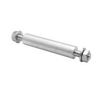 Wagner Material del Eje para Rueda 320 - Ø 20 x 100 mm, para Ruedas con Agujero de Eje 20 mm, Tornillo M12 x 150 mm, con Tuerca y Arandelas, Acero galvanizado - 13044300