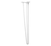 WAGNER Pata de Mueble/Pata de Mesa - Hairpin Leg - Estilo Retro - Acero Recubierto de Polvo, Gris, 12 x 12 x 71 cm, Pata cónica/Inclinada, Placa atornillada integrada - 12827601