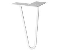 WAGNER Patas para muebles/patas de mesa/pie para muebles, patas de pelo de estilo retro, acero con recubrimiento en polvo, gris claro, 12 x 12 x 20 cm, patas cónicas/inclinadas, con placa de rosca