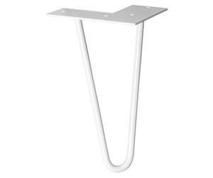 WAGNER Patas para muebles/patas de mesa/pie para muebles, patas de pelo de estilo retro, acero con recubrimiento en polvo, gris claro, 12 x 12 x 20 cm, patas cónicas/inclinadas, con placa de rosca