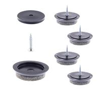 Wagner QuickClick® 16785099 - Juego de 4 deslizadores de fieltro para atornillar, 4 bases delgadas de 14 mm de diámetro, 4 tornillos y 4 deslizadores intercambiables, fieltro de lana ultrasuave Slim