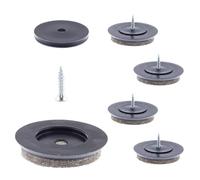 Wagner QuickClick® 16785199 - Juego de 4 deslizadores de fieltro para atornillar, 4 bases delgadas de 14 mm de diámetro, 4 tornillos y 4 deslizadores intercambiables, fieltro de lana ultrasuave Slim