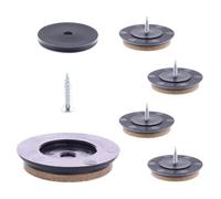 Wagner QuickClick® 16785399 - Juego de 4 deslizadores de fieltro para atornillar, 4 bases delgadas de 14 mm de diámetro, 4 tornillos y 4 deslizadores intercambiables, fibra especial SYNO Slim de 40 mm