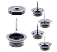 Wagner QuickClick® 16791199 - Juego de 4 Deslizadores de Fieltro para Muebles, para atornillar, 4 Bases, Tornillo y Cabezal Deslizante Intercambiables, Fieltro de Lana Ultrasoft Slim, diámetro de 20