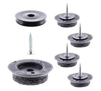 Wagner QuickClick® 16791299 - Juego de 4 Deslizadores de Fieltro para Muebles, para atornillar, 4 Bases, Tornillo y Cabezal Deslizante Intercambiables, Fieltro de Lana Ultrasoft Slim, diámetro de 25