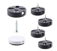 Wagner QuickClick® 16793099 - Deslizador de plástico 2 en 1 para atornillar, 4 Base+Tornillo+Inserto Deslizante Intercambiable de plástico/Fieltro - Ecualizador Duo - Diámetro 25 mm - Fabricado en ES