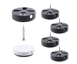 Wagner QuickClick® 16793099 - Deslizador de plástico 2 en 1 para atornillar, 4 Base+Tornillo+Inserto Deslizante Intercambiable de plástico/Fieltro - Ecualizador Duo - Diámetro 25 mm - Fabricado en ES