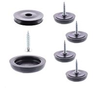 Wagner QuickClick® - Juego de 4 Deslizadores de plástico para Muebles, para atornillar, 4 Bases + Tornillo+Inserto Deslizante Intercambiables, plástico Negro Fino, diámetro de 20 mm, Fabricado en DE-