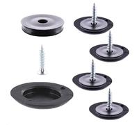 Wagner QuickClick® - Juego de 4 Deslizadores de plástico para Muebles, para atornillar, 4 Bases + Tornillo+Inserto Deslizante Intercambiables, plástico Negro Fino, diámetro de 25 mm, Fabricado en DE-