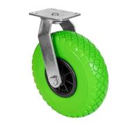 WAGNER Rueda giratoria - ANTIPINCHAZOS - Rueda de espuma de PU, diámetro Ø rueda 260 mm, llanta 75 mm, placa atornillada 115 x 110 mm, capacidad de carga 100 kg - 04826601