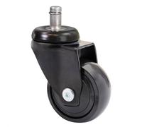 WAGNER rueda ultra giratoria 360° - 3C - rueda de diseño/rueda de transporte/rueda para muebles - negra, rueda blanda, con perno 11 x 22 mm, Ø 50 mm, capacidad de carga 50 kg - 01225261