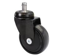 WAGNER rueda ultra giratoria 360° - 3C - rueda de diseño/rueda de transporte/rueda para muebles - negra, rueda blanda, con perno 11 x 22 mm, Ø 75 mm, capacidad de carga 75 kg - 01227761