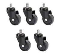 WAGNER ruedas ultra giratorias 360° - 3C - de diseño/juego de 5 piezas - negras, blandas, con rodamiento de bolas, perno 11 x 22 mm, diámetro Ø 50 mm, capacidad de carga 50 kg/rueda - 02225261