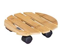 Wagner Soporte con Ruedas para Plantas Bamboo Ø 29 x 7 cm I Carro para Plantas de Interior de Madera de bambú Ligera I Soporte con Ruedas para Flores I Capacidad de Carga 100 kg - 20026701