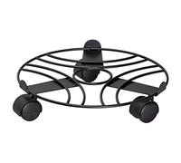 Wagner Soporte con Ruedas para Plantas Black Edition Ø 30 x 6,5 cm I para Uso de Interior I Carrito para Flores de Acero, Recubierto de Negro I con Borde I Capacidad de Carga 60 kg - 20093501
