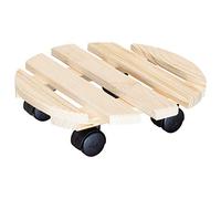 Wagner Soporte con Ruedas para Plantas Country Ø 30 x 8 cm I Carrito para Interior I Tablero Antideslizante I Madera Maciza FSC®, Natural I Capacidad de Carga 100 kg I 20018101