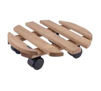 Wagner Soporte con Ruedas para Plantas Country Ø 30 x 8 cm I Carrito para Interior I Tablero Antideslizante I Madera Maciza FSC®, Palisandro I Capacidad de Carga 100 kg I 20018301