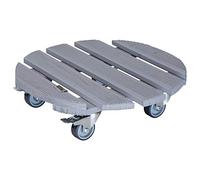 Wagner Soporte con Ruedas para Plantas Creo Ø 38 x 10,5 cm I para Exterior + Interior I Madera Maciza Acanalada FSC®, Gris I 2 Frenos totales I Capacidad de Carga 200 kg I 20086301