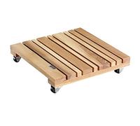 Wagner Soporte con Ruedas para Plantas Feng Shui 28 x 28 x 5,5 cm I para Uso Interior I Madera de Aliso FSC®, aceitado Natural I Capacidad de Carga 100 kg I 20023001