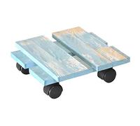 Wagner Soporte con Ruedas para Plantas Loft Shabby Chic 28 x 28 x 8 cm I para Interiores I Carro Retro Estilo campestre de Madera Maciza FSC®, aserrada, Aqua I Capacidad de Carga 100kg - 20085701