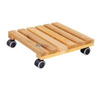 Wagner Soporte con Ruedas para Plantas Nature 34 x 34 x 8 cm I para Interior I Carro para Flores en Madera de saúco FSC®, aceitado Natural I Capacidad de Carga 100 kg I 20026101