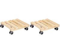 Wagner Soporte con Ruedas para Plantas PALETTI 29 x 29 x 8 cm I Base para Plantas con Ruedas de Interiores I Madera Maciza con Certificado FSC®, Natural I Capacidad de Carga 100 kg - 20043701