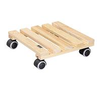 Wagner Soporte con Ruedas para Plantas PALETTI 29 x 29 x 8 cm I Base para Plantas con Ruedas de Interiores I Madera Maciza con Certificado FSC®, Natural I Capacidad de Carga 100 kg - 20043701