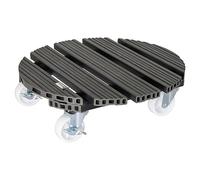 WAGNER Soporte con ruedas para plantas WPC Ø 38,5 x 11 cm I Carrito para flores para uso exterior + interior I Wood Plastic Composite FSC®, antracita I Capacidad de carga 150 kg - 20054501