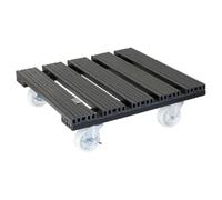 Wagner Soporte con Ruedas para Plantas WPC 38,5 x 38,5 x 11 cm I Carrito para Flores para Uso Exterior + Interior I Wood Plastic Composite FSC®, Antracita I Carga máxima 120 kg - 20054001
