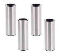 WAGNER Teno 12111204 - Juego de Patas para Muebles (4 Piezas, diámetro de 30 x 87 mm, Incluye Deslizador QuickClick, Placa atornillable y Material de fijación, Acero Cepillado con Aspecto de Acero