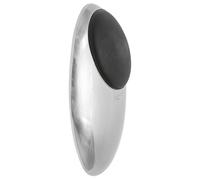 WAGNER Tope de Puerta EGG DESIGN, Tope de Puerta Parachoques, Protector Pared - 59 x 40 x 23 mm, Óptica de Acero Inoxidable, Goma Termoplástica, Plata/Negro, para Adherir y Atornillar - 15513511