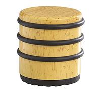 WAGNER Tope de Puerta TOWER, Sujetapuertas - Ø 70 x 70 mm, Acero Industrial, Efecto Madera, Goma Termoplástica, Negro - 15507300