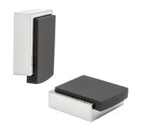 WAGNER Tope para la Puerta Adhesivo SCREW OR GLUE, Tope de Puerta Parachoques, Protector Pared - 47 x 40 x 13 mm Metal, Goma Termoplástica, para Adherir y Atornillar, Blanco, Diseño Premiado, 15515911
