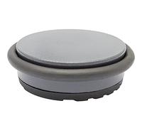 WAGNER Tope para la Puerta - BIG DISK GREY - Tope de Puerta para el Suelo - Ø 98 x 30 mm, Acero Recubierto, Goma Termoplástica, Gris, 750 g - 15519201