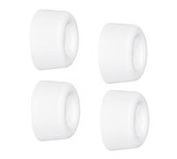 WAGNER Tope para la Puerta para el Suelo Juego de 4, Protector de Pared - VULCANO MINI - Retro -Ø 18 x 10 mm, Goma Maciza de Alta Calidad, Blanco, para Atornillar - 15501104