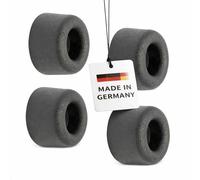WAGNER Tope para la Puerta para el Suelo Juego de 4, Protector de Pared - VULCANO MINI- Retro -Ø 18 x 10 mm, Goma Maciza, Negro, para Atornillar - 15501004
