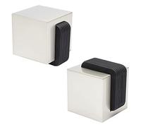 WAGNER Tope para la Puerta SCREW, Tope de Puerta, Protector Pared - 40 x 40 x 45 mm Metal, Goma Termoplástica, Incluye Taco y Tornillo, Negro - 15516211