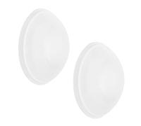 WAGNER Tope para Puerta y Pared Autoadhesivo, Juego de 2, Protector de Pared - Ø 40 x 12 mm, Plástico de Alta Calidad, Blanco Satinado, para Adherir y Atornillar, Diseño Sobrio y Elegante - 15234112