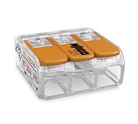 Wago - 10 conectores 3 conductores con palancas, transparente, 0,2-4 mm² - 221-413