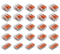 Wago 2 puertos (10) 3 puertos (10) 5 puertos (5) 221 conector de empalme, paquete de bolsillo surtido de tuercas de palanca para todos los cables 12-24 AWG