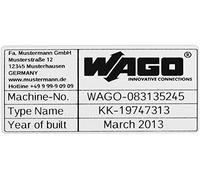 WAGO 210-804 - Etiquetas para impresora de transferencia térmica (99 x 44 mm, 500 unidades), color plateado