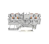 WAGO 2200-1401 Terminal de paso 3,50 mm, pinza push-in gris, 100 unidades