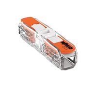 WAGO 221-2401 | Conector de empalme en línea con tuercas de palanca | para conductores sólidos y trenzados | 2 conductores con palancas de funcionamiento | 24-12 AWG | Carcasa transparente | Cubierta