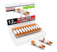 WAGO 221-2401 Tuercas de palanca, conectores de empalme compactos en l nea con estuche | 12 piezas
